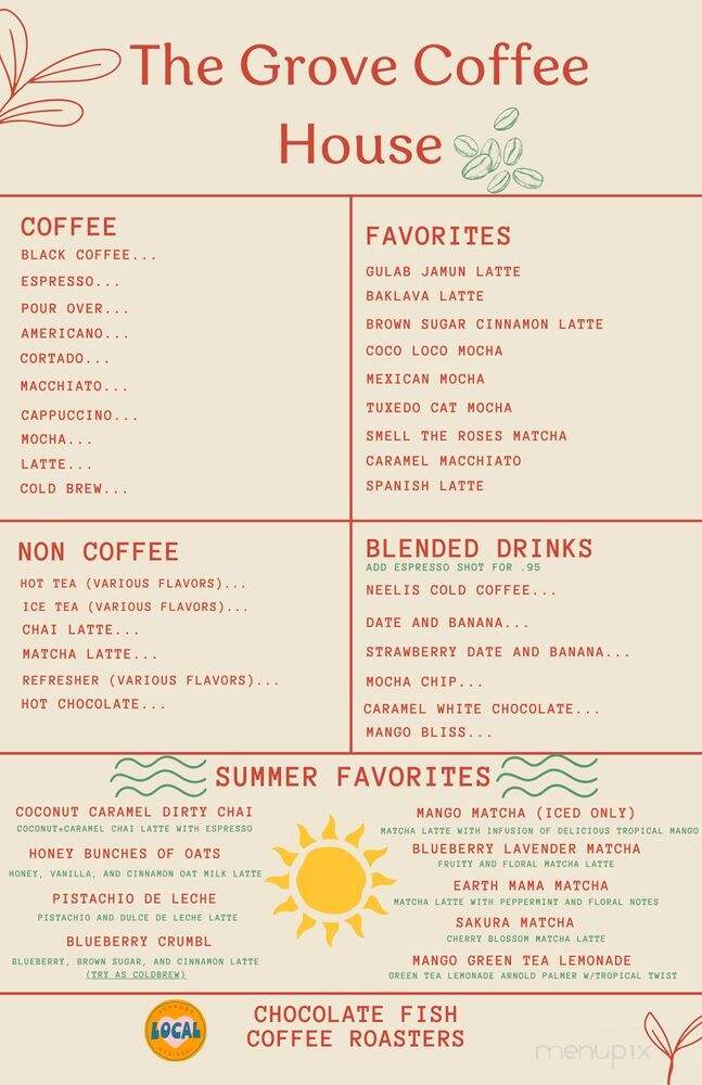The Grove Coffee House - Roseville, CA menu_pic