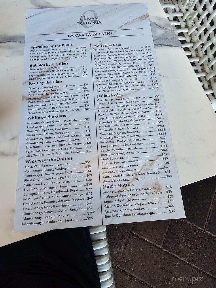 Oliver's Trattoria - Irvine, CA menu_pic