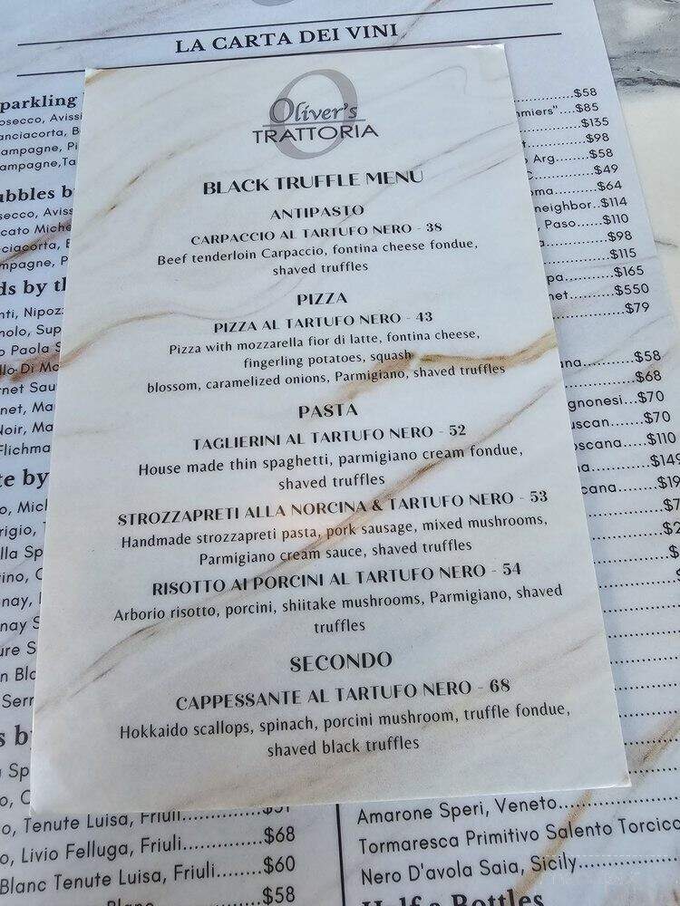 Oliver's Trattoria - Irvine, CA menu_pic