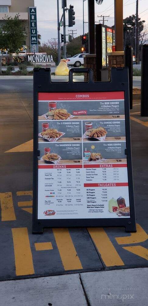 Raising Cane's Chicken Fingers - Monrovia, CA menu_pic