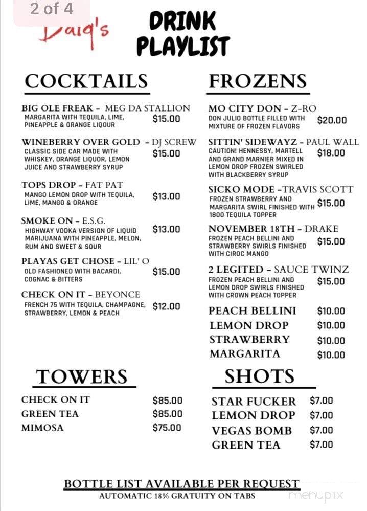 Daiq's - Houston, TX menu_pic
