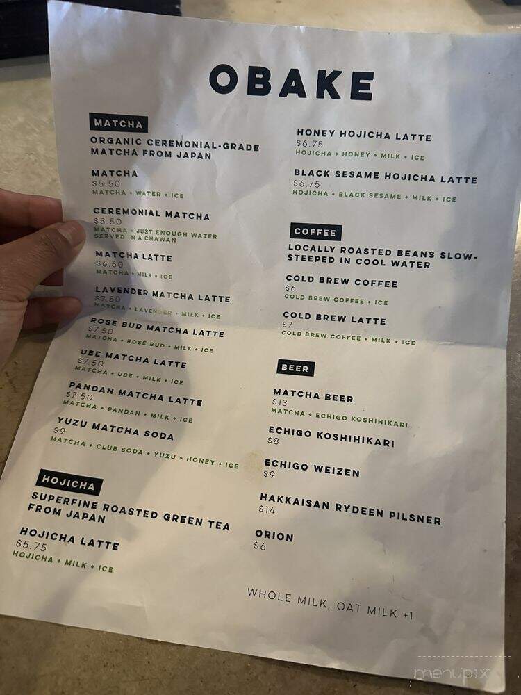 Obake - Honolulu, HI menu_pic
