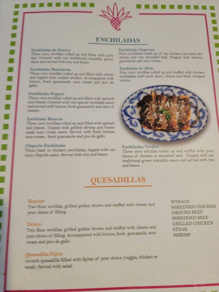 Casa del Tequila - Charlotte, NC menu_pic