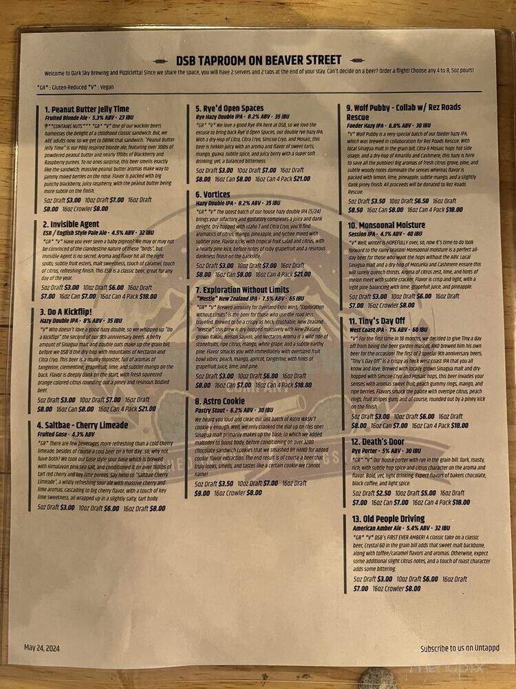 Pizzicletta - Flagstaff, AZ menu_pic