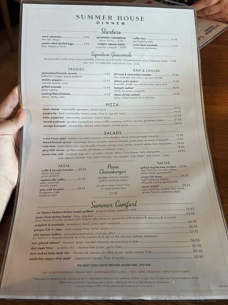 Summer House on the Lake - Lake Buena Vista, FL menu_pic