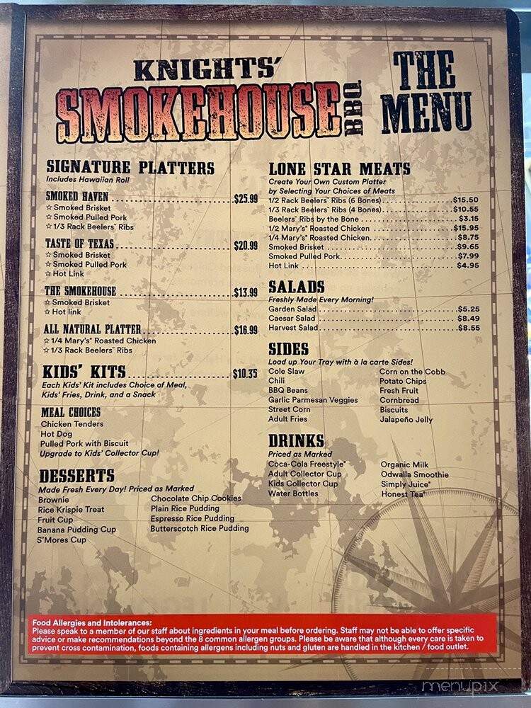 Knights' Smokehouse BBQ - Carlsbad, CA menu_pic