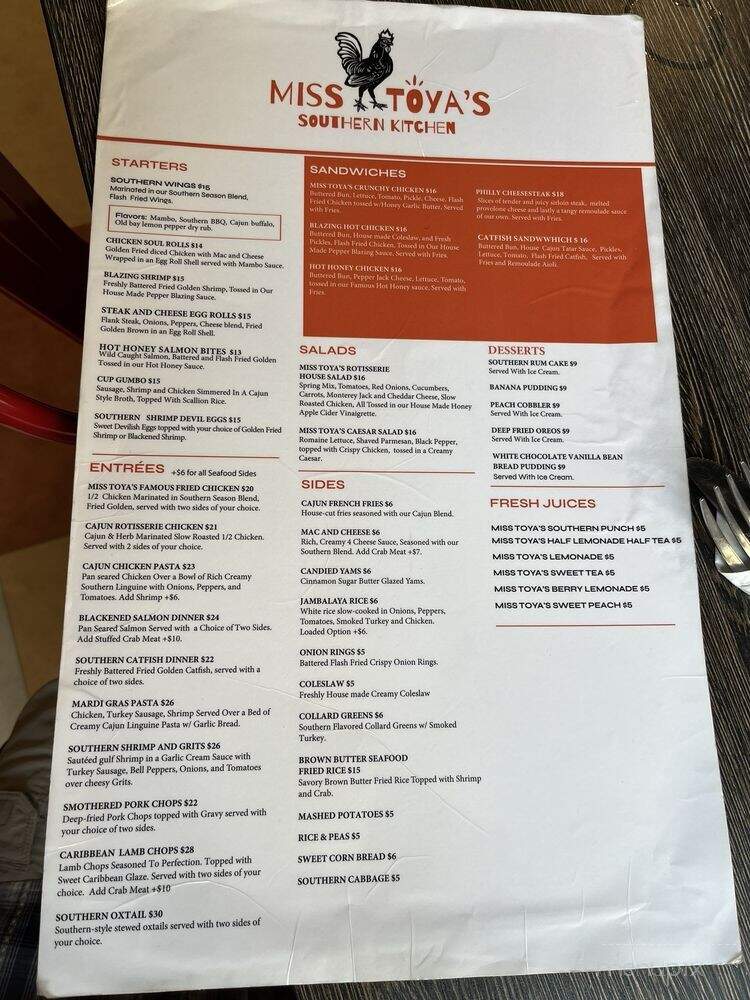 Miss Toya's Southern Kitchen - Gaithersburg, MD menu_pic