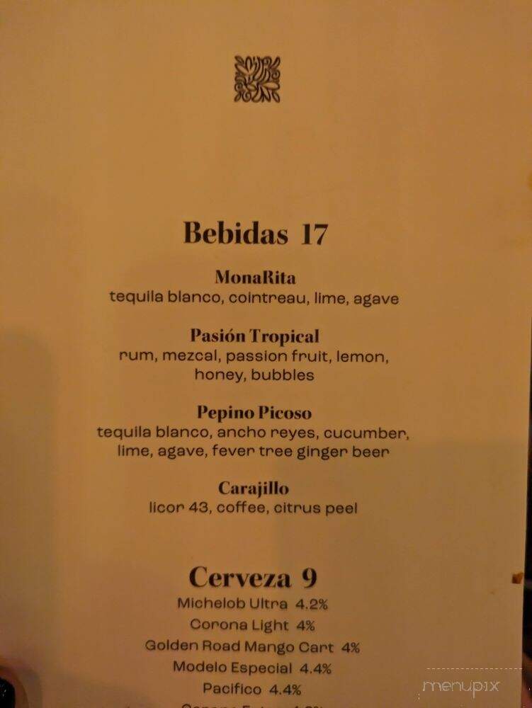 La Mona Rosa - Las Vegas, NV menu_pic