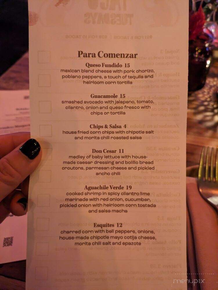 La Mona Rosa - Las Vegas, NV menu_pic