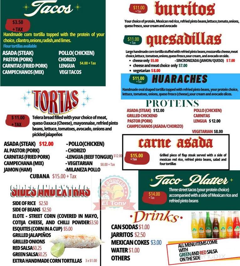 Taqueria El Tony 3 - Woodbridge, VA menu_pic