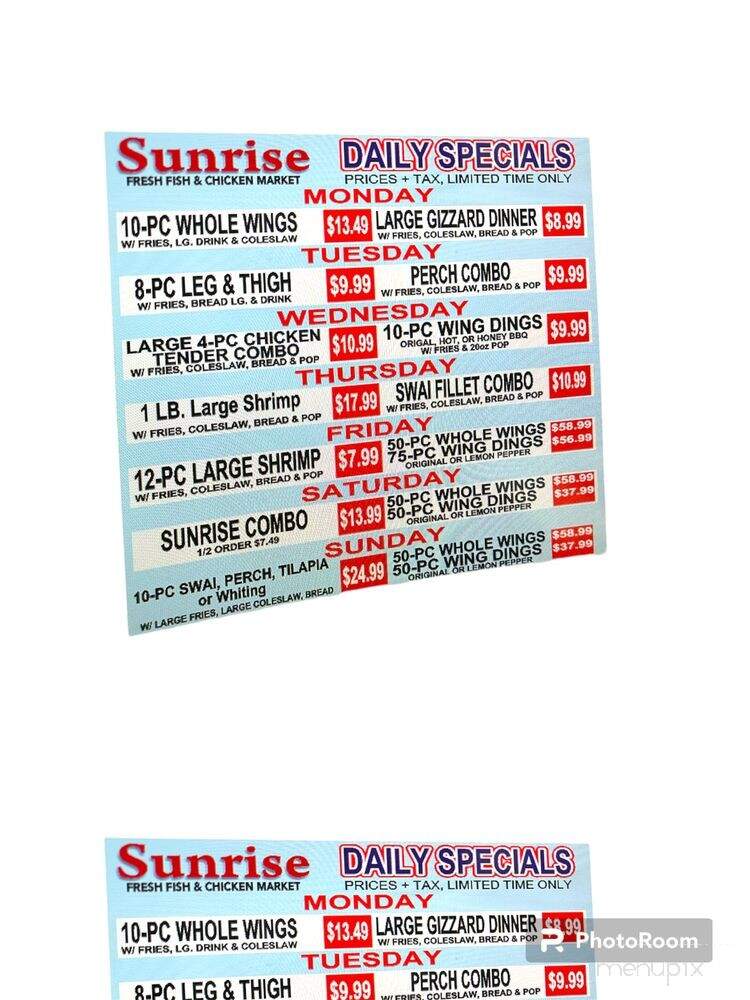 Sunrise Fresh Fish and Chicken Market - Detroit, MI menu_pic