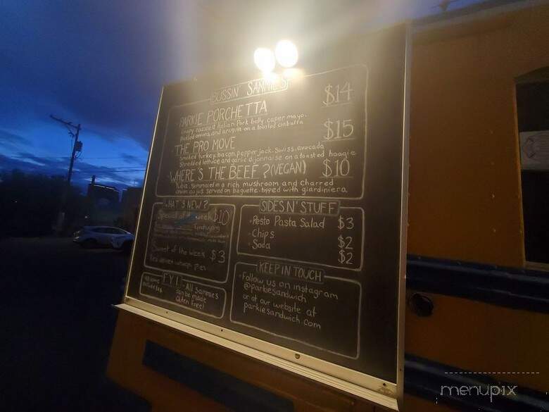 Parkie Sandwich - Tucson, AZ menu_pic