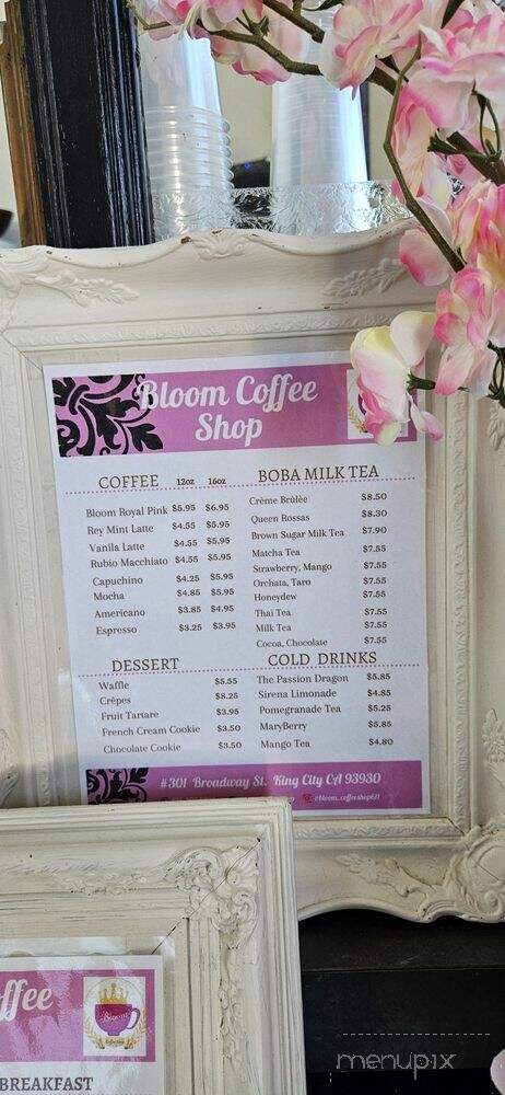 Bloom Coffee Shop - King City, CA menu_pic