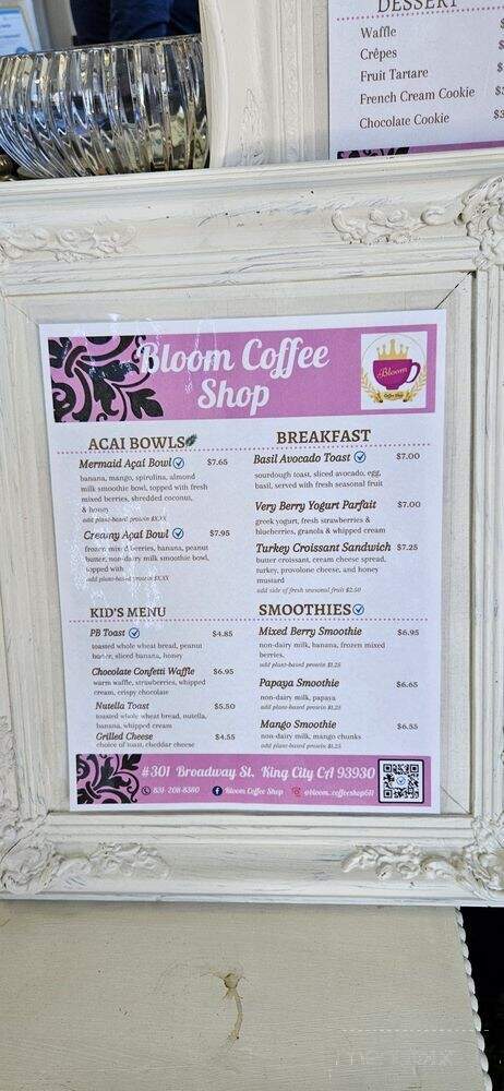 Bloom Coffee Shop - King City, CA menu_pic