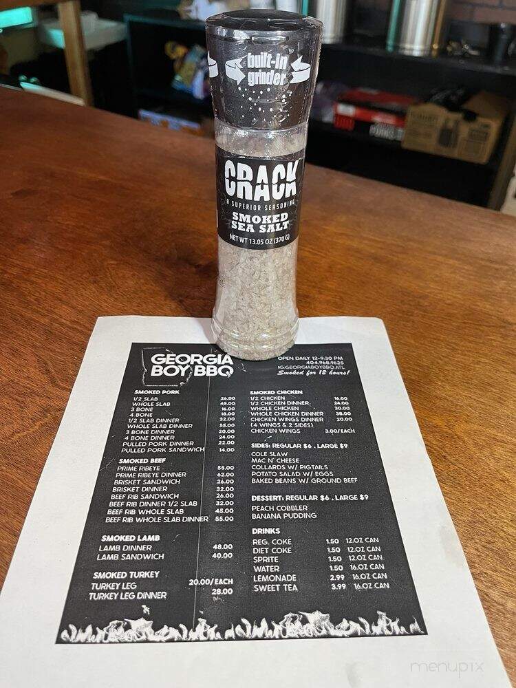 Georgia Boy BBQ - Atlanta, GA menu_pic