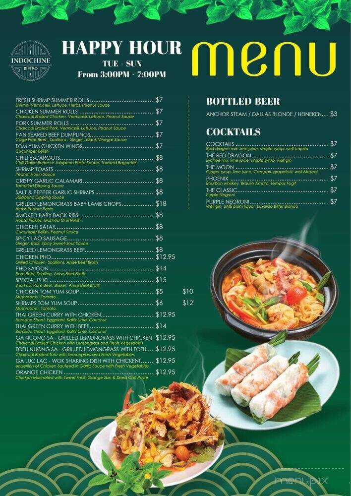 Indochine Bistro - Dallas, TX menu_pic