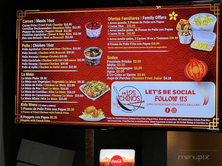 Pa' Los Chinos Restaurant - Lakeland, FL menu_pic