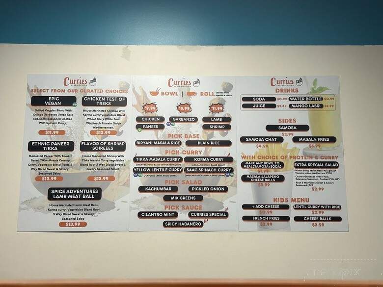 Curries Indian Fusion Bowl - Murfreesboro, TN menu_pic