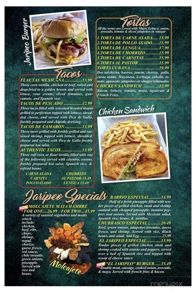 El Jaripeo - Canton, OH menu_pic