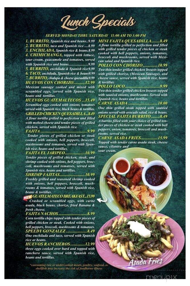 El Jaripeo - Canton, OH menu_pic
