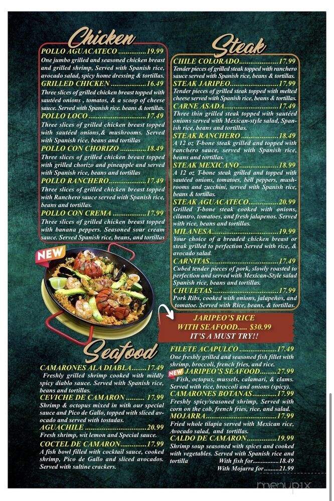 El Jaripeo - Canton, OH menu_pic