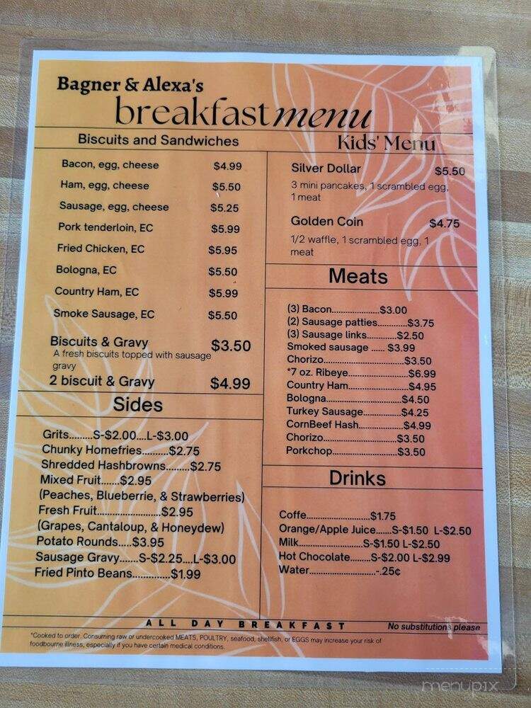 Bagner and Alexa's Ice Cream & Cafe - Kernersville, NC menu_pic