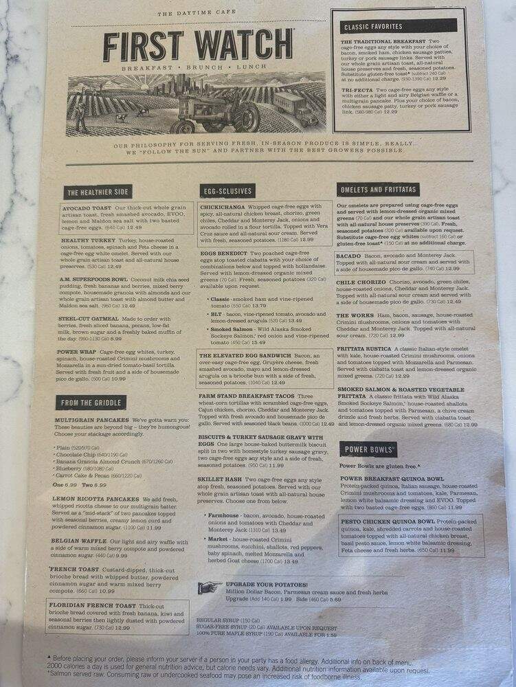 First Watch - Middleburg Heights, OH menu_pic