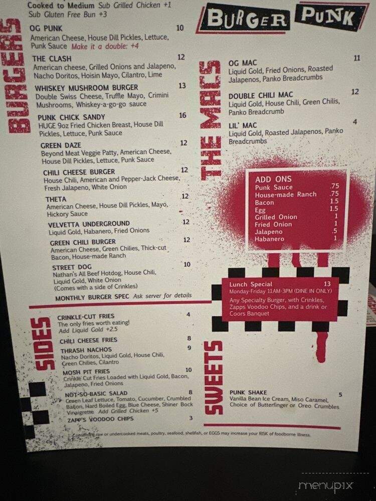 Burger Punk - Oklahoma City, OK menu_pic