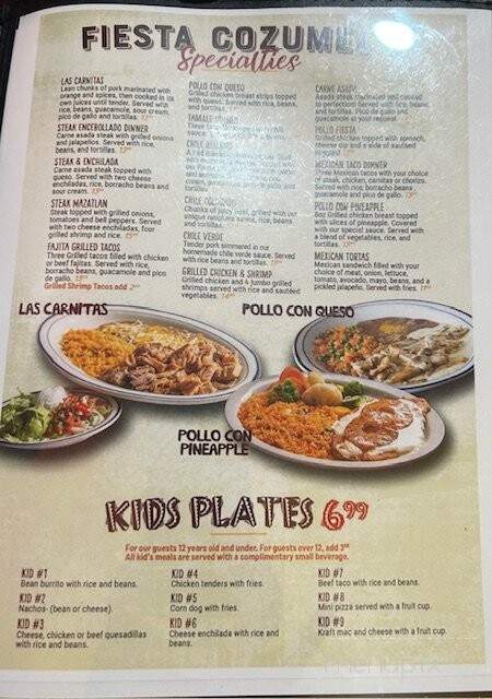 Fiesta Cozmel - Stroud, OK menu_pic