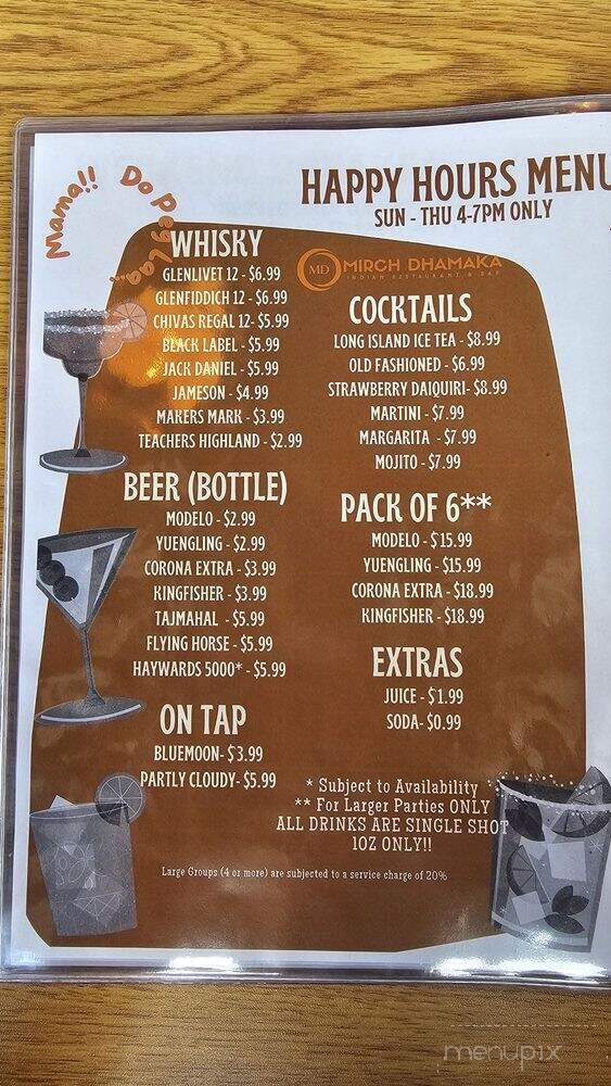 Mirch Dhamaka - Herndon, VA menu_pic