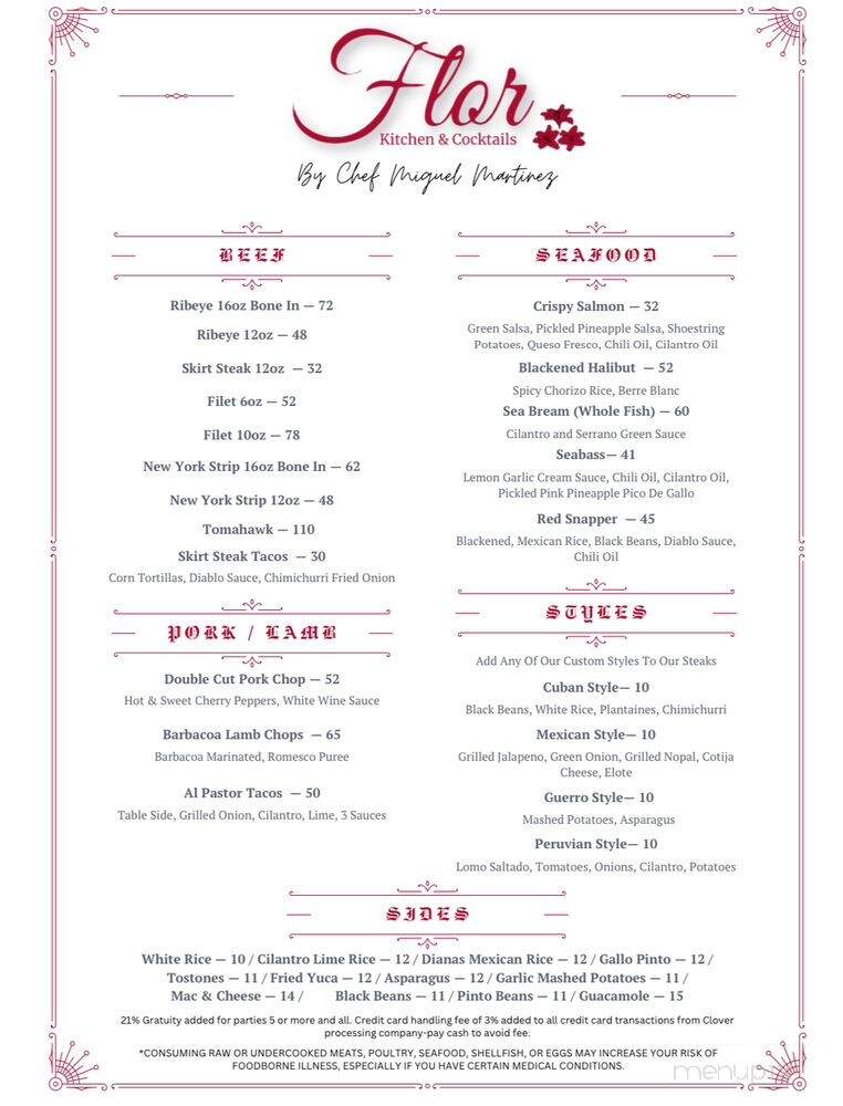 Flor Kitchen & Cocktails - Paradise, NV menu_pic