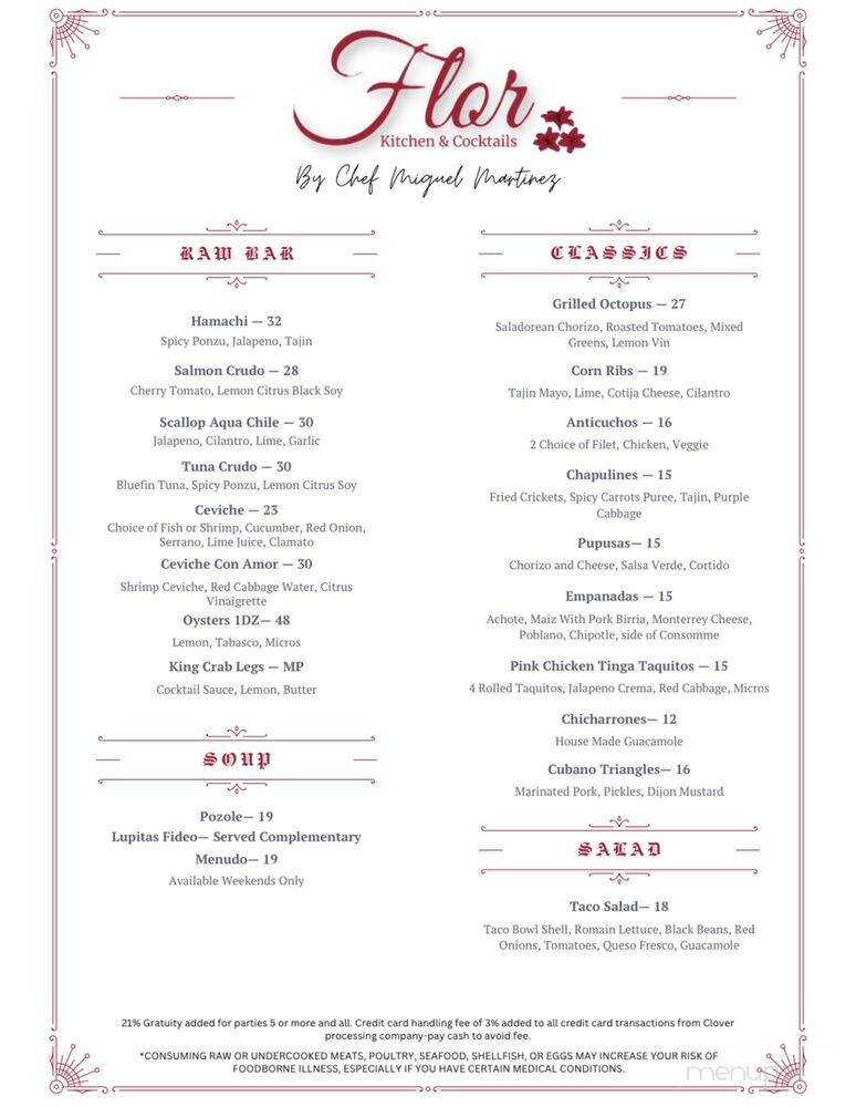 Flor Kitchen & Cocktails - Paradise, NV menu_pic
