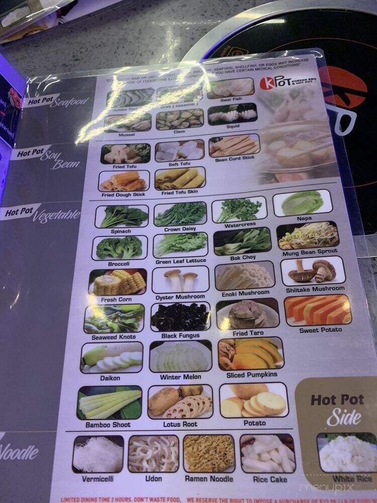 KPOT Korean BBQ & Hot Pot - Philadelphia, PA menu_pic