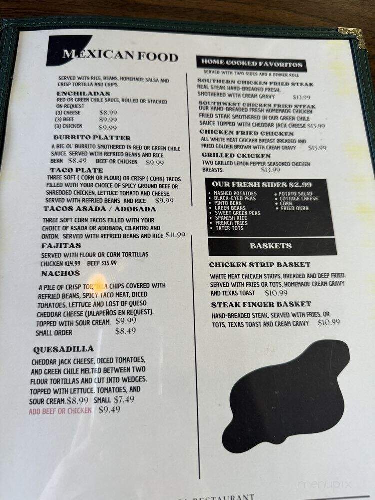 La Vaca Restaurant - Ruidoso, NM menu_pic