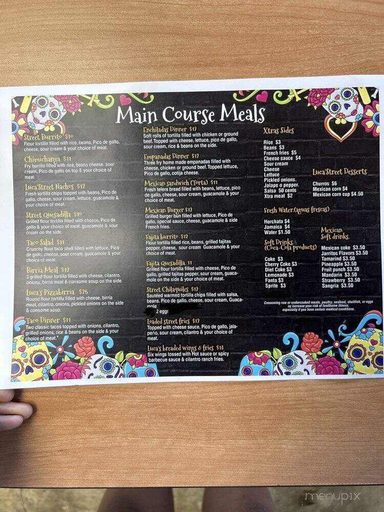 Luca's Street Tacos - Pontiac, MI menu_pic