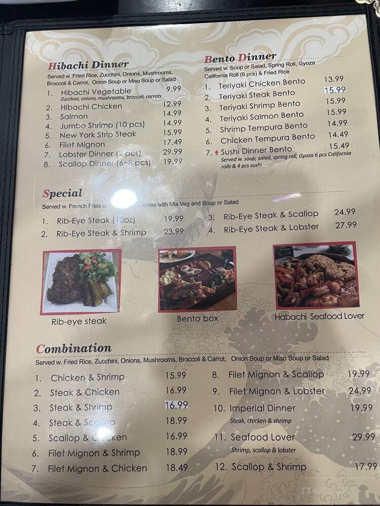 Yamato Sushi Steakhouse - Clarksville, AR menu_pic