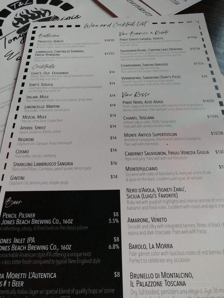 Tony & Luigi's - Merrick, NY menu_pic