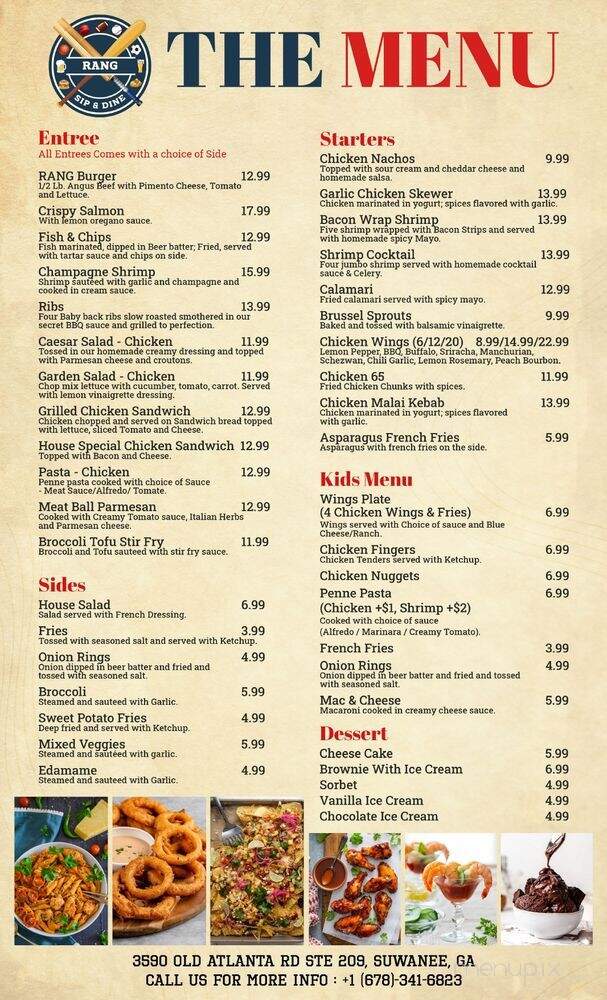 Rang Sip & Dine - Suwanee, GA menu_pic