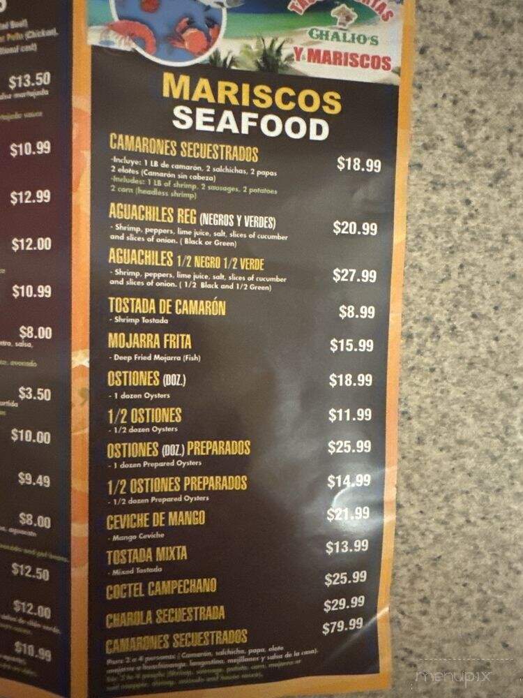 Tacos y Torta Chalios - Visalia, CA menu_pic