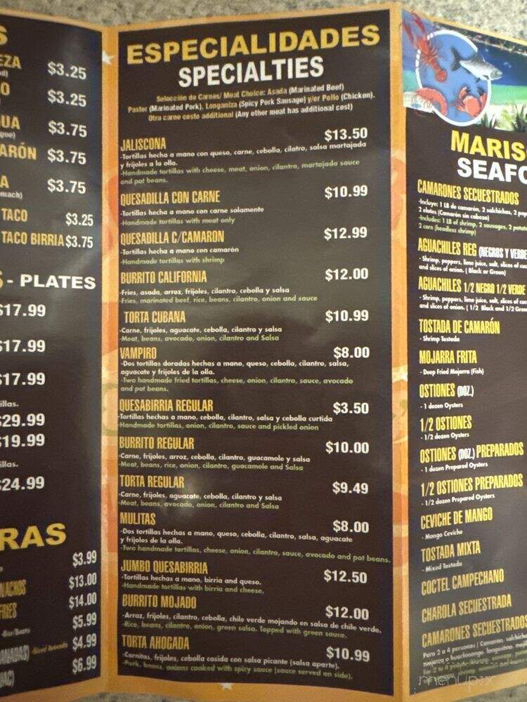 Tacos y Torta Chalios - Visalia, CA menu_pic