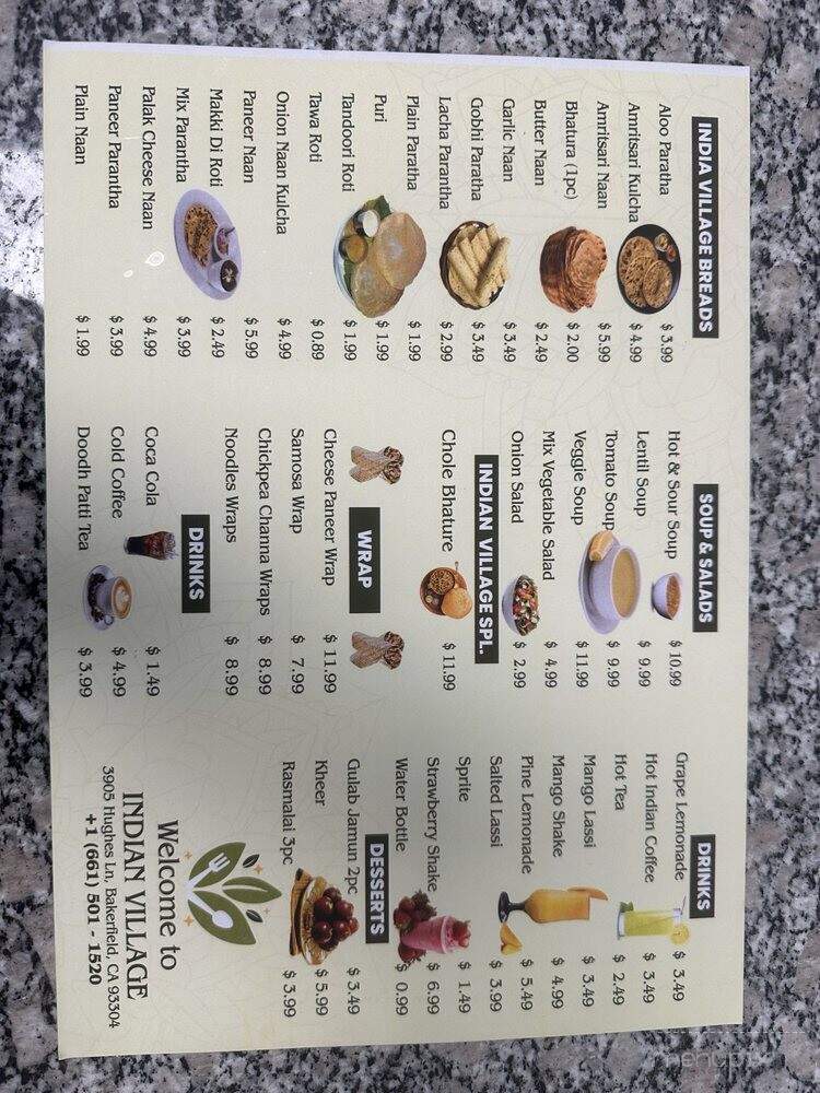 Indian Village - Bakersfield, CA menu_pic