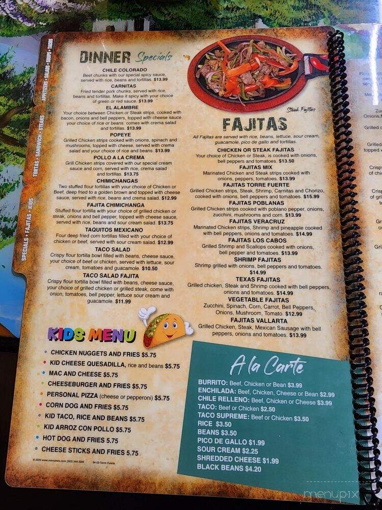 La Mesa Mexican Restaurant - Edenton, NC menu_pic