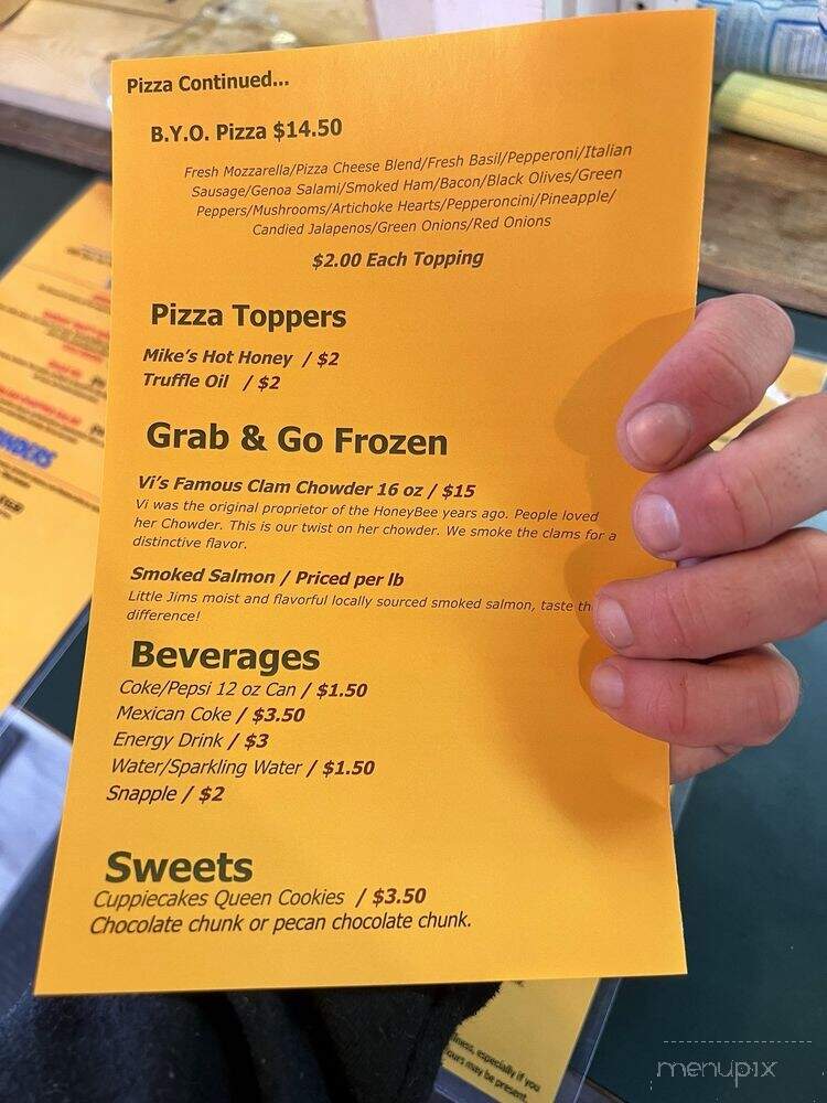 Honey Bee Pizzeria and Grinders - Hoodsport, WA menu_pic