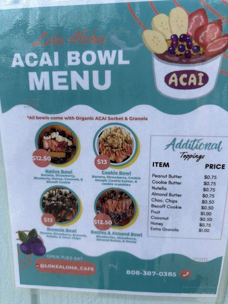 Loke Aloha Coffee - Waipahu, HI menu_pic