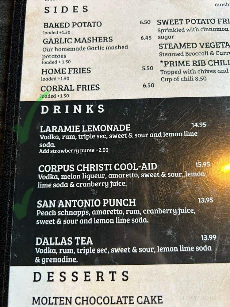 The Corral Grill & Taphouse - Tillamook, OR menu_pic
