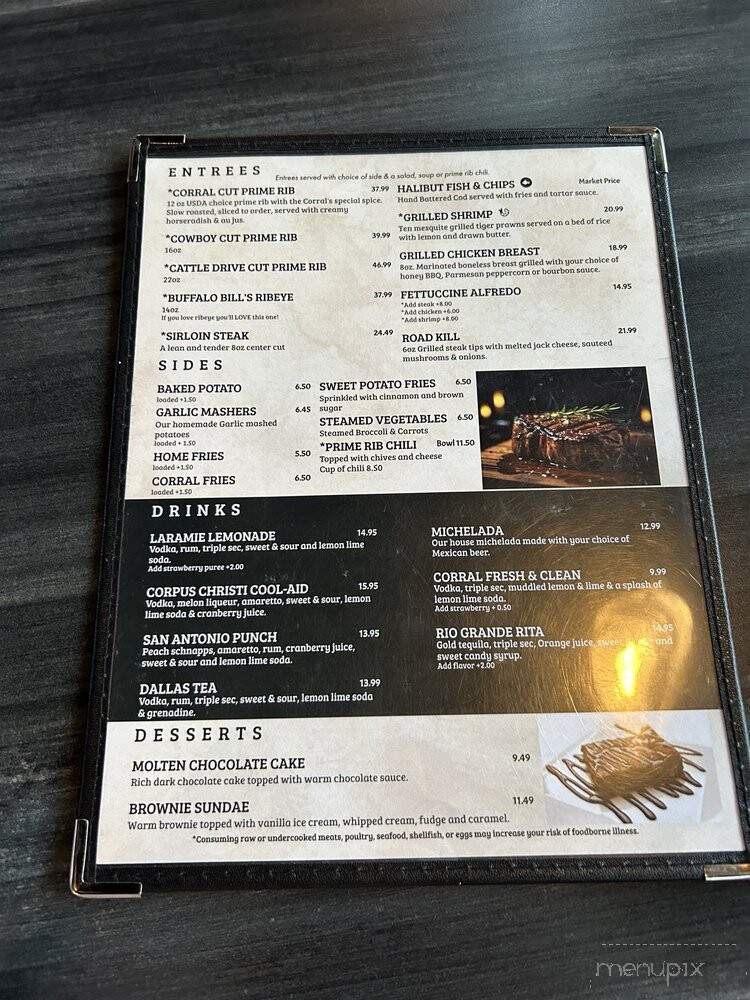 The Corral Grill & Taphouse - Tillamook, OR menu_pic