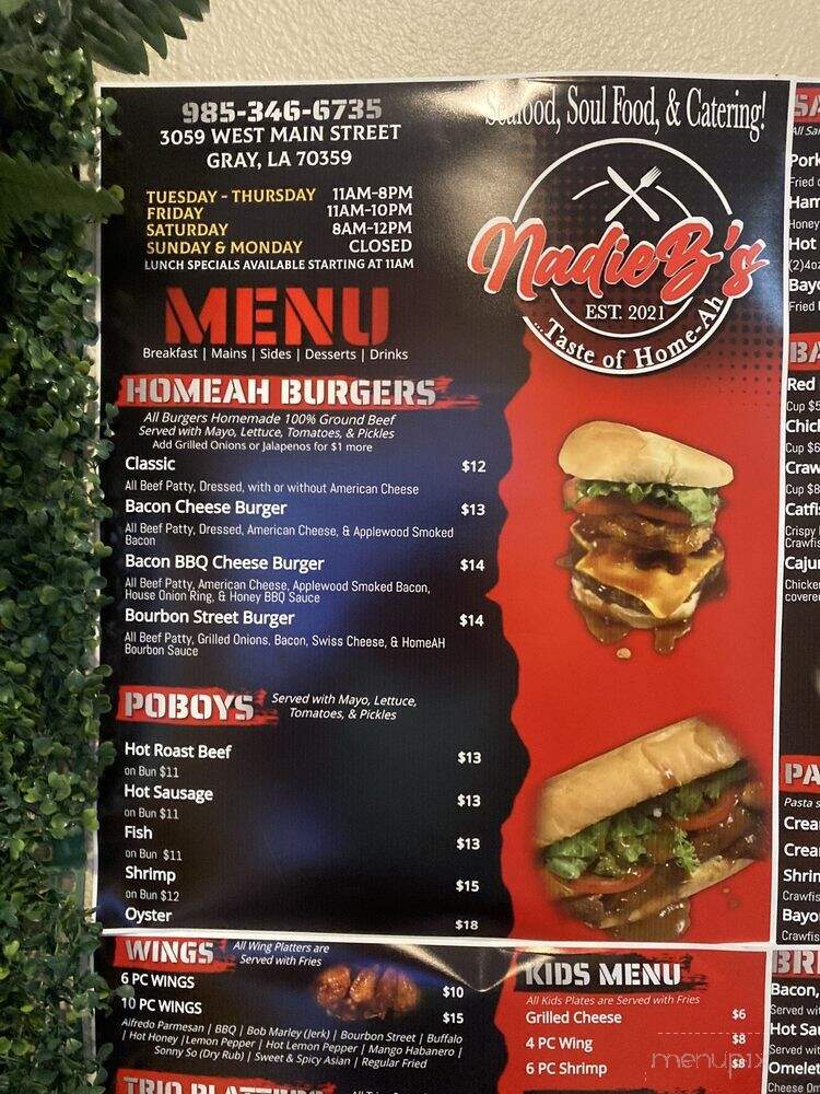 Taste of Homeah - Gray, LA menu_pic