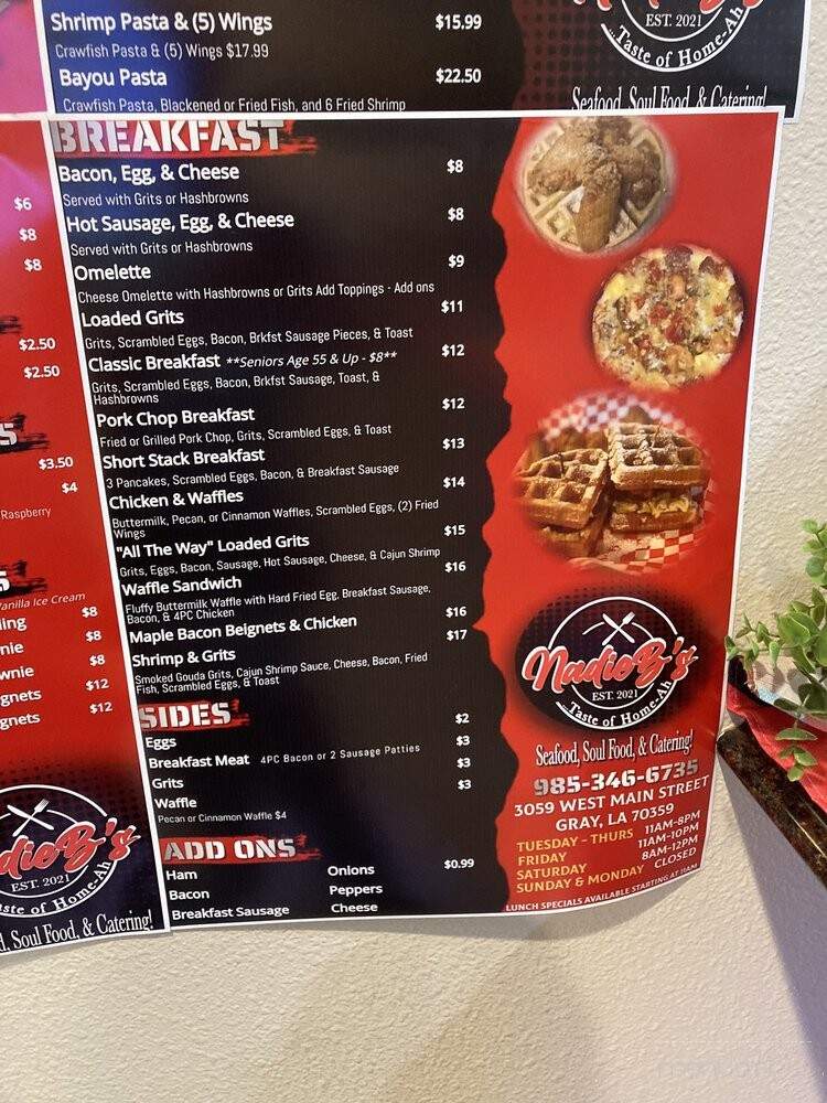 Taste of Homeah - Gray, LA menu_pic