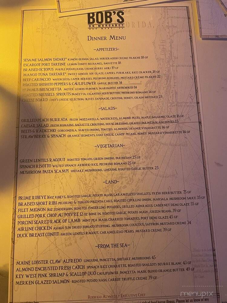 Bob's on Margaret - Key West, FL menu_pic