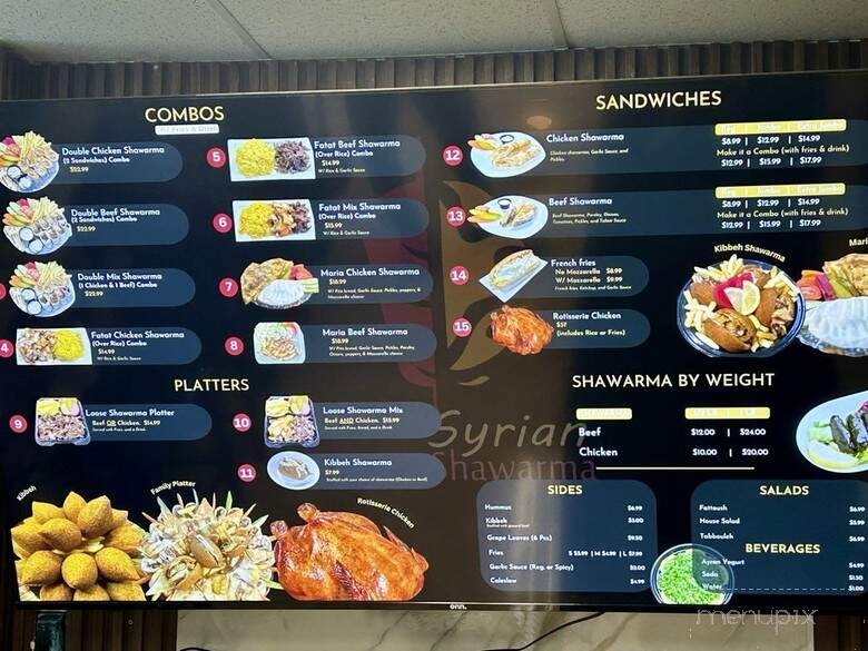 Syrian Shawarma - Temple Terrace, FL menu_pic